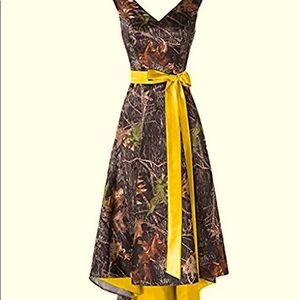 High/Low Camo Evening Dress